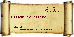 Altman Krisztina névjegykártya