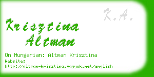 krisztina altman business card